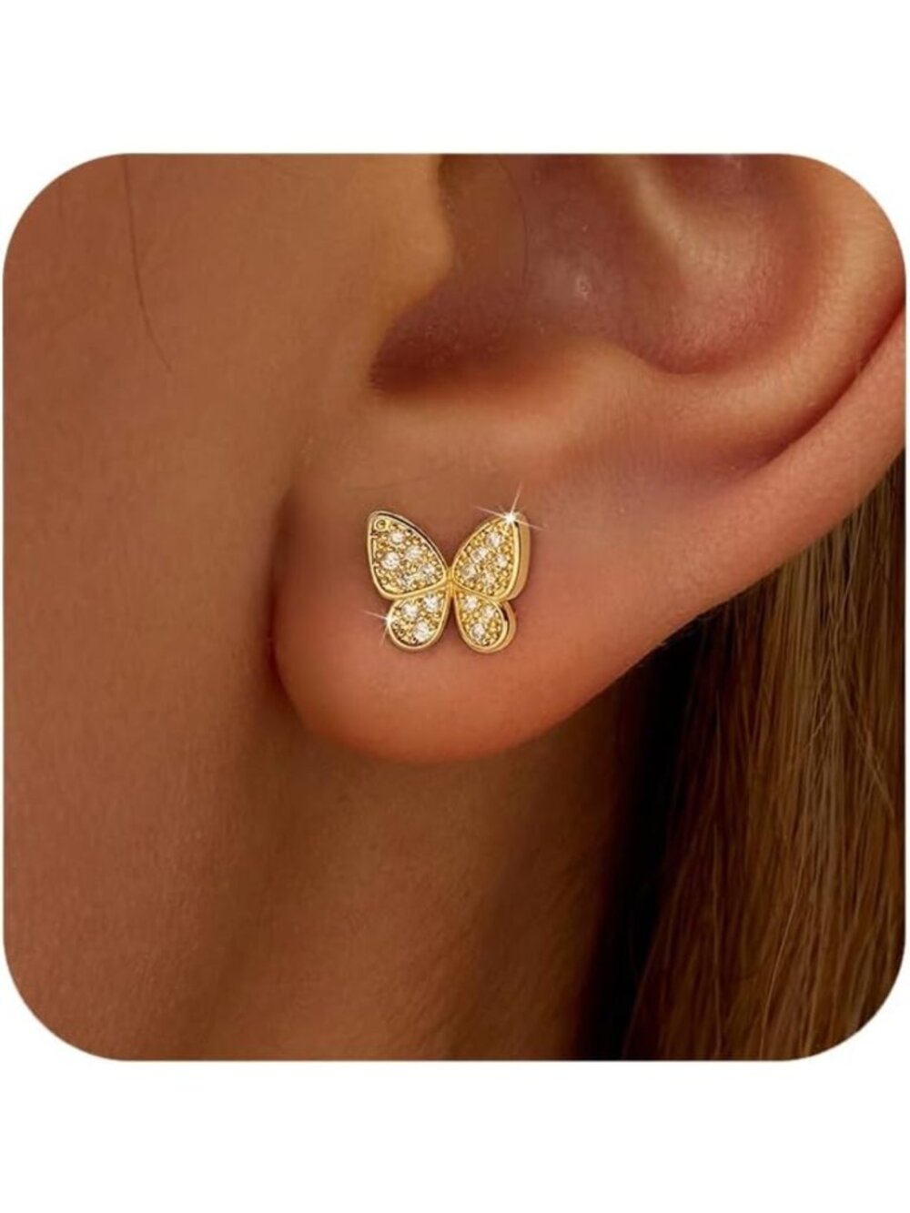 925 Sterling Silver Butterfly Earrings - Elegant Gift for Women & Daughters
